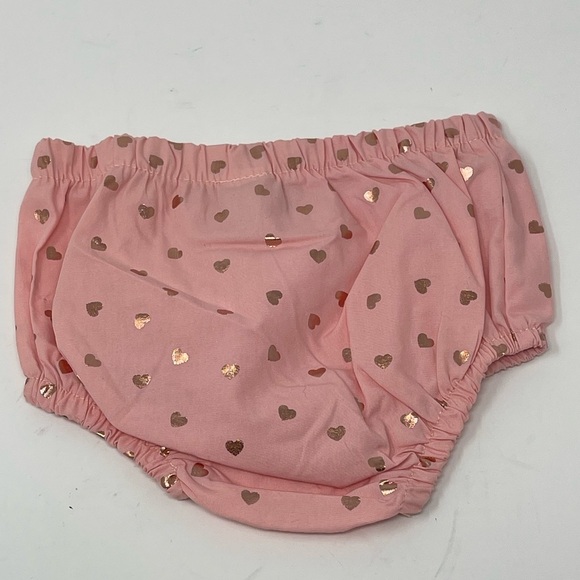 REAL LOVE PINK SHINY HEARTS DRESS & BLOOMERS RUFFLE & BOW SZ 12 MONTHS - Picture 9 of 11